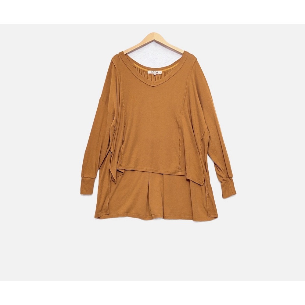 Three Bird Nest Sz Large Top Womens Boho Oversized Festival Exposed Seam *Flaw